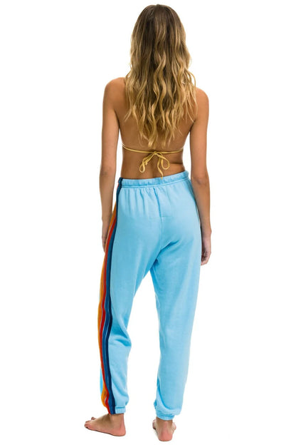 5 Stripe Womens Sweatpants Sky - Aviator Nation