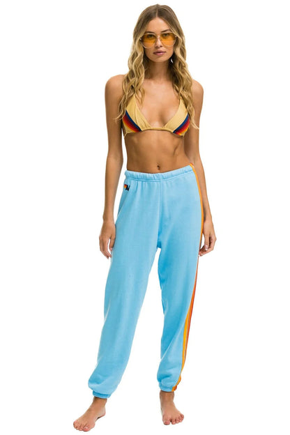 5 Stripe Womens Sweatpants Sky - Aviator Nation