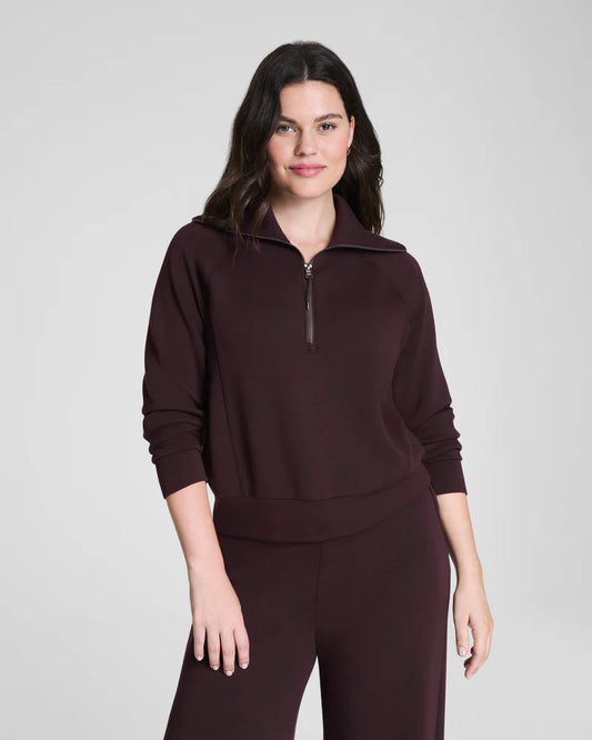 Airessentials Half Zip Truffle Brown - SPANX