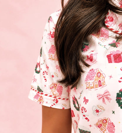 Santa's Sugarplum Social Pajama Set White - Rock Paper Scissors