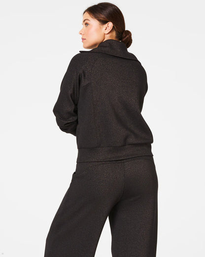 Airessentials Half Zip Very Black/Silver Shimmer - SPANX