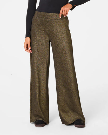 Airessentials Wide Leg Pant Very Black/Gold Shimmer - SPANX