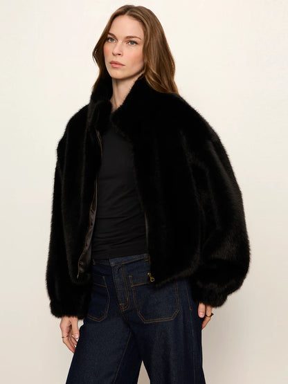 Everest Fur Bomber Black - Sanctuary