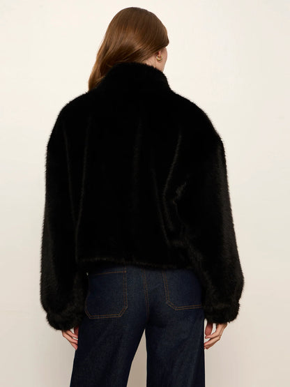 Everest Fur Bomber Black - Sanctuary