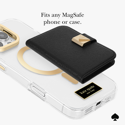 Black Deco MagSafe Wallet Midnight Black - Kate Spade
