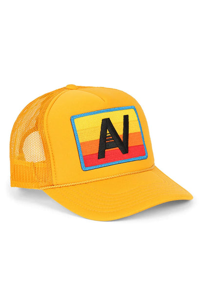 Logo Rainbow Vintage Trucker Hat Gold - Aviator Nation