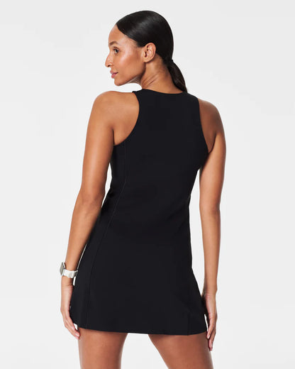 The Get Moving Zip Front Easy Access Dress Very Black - SPANX