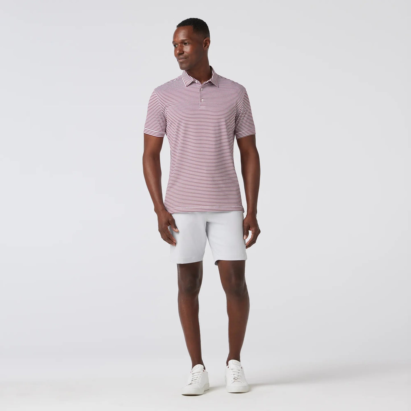 Versa Polo Maroon Stripe - Mizzen + Main