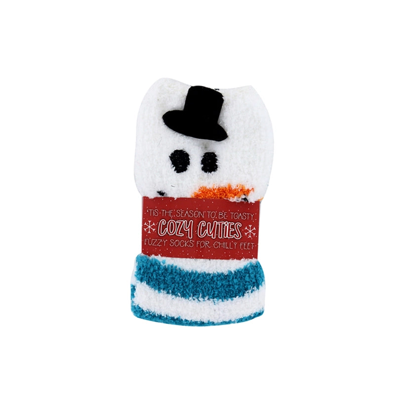Fuzzy Holiday Socks Snowman - Cozy Cuties