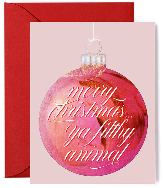 Merry Christmas Ya Filthy Animal Funny Holiday Greeting Card - Kitty Meow Boutique