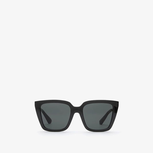 Check Engraved Square Sunglasses Black - Burberry