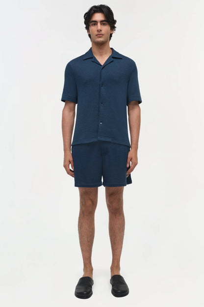 Troy Wool Silk Shirt Midnight - Simkhai