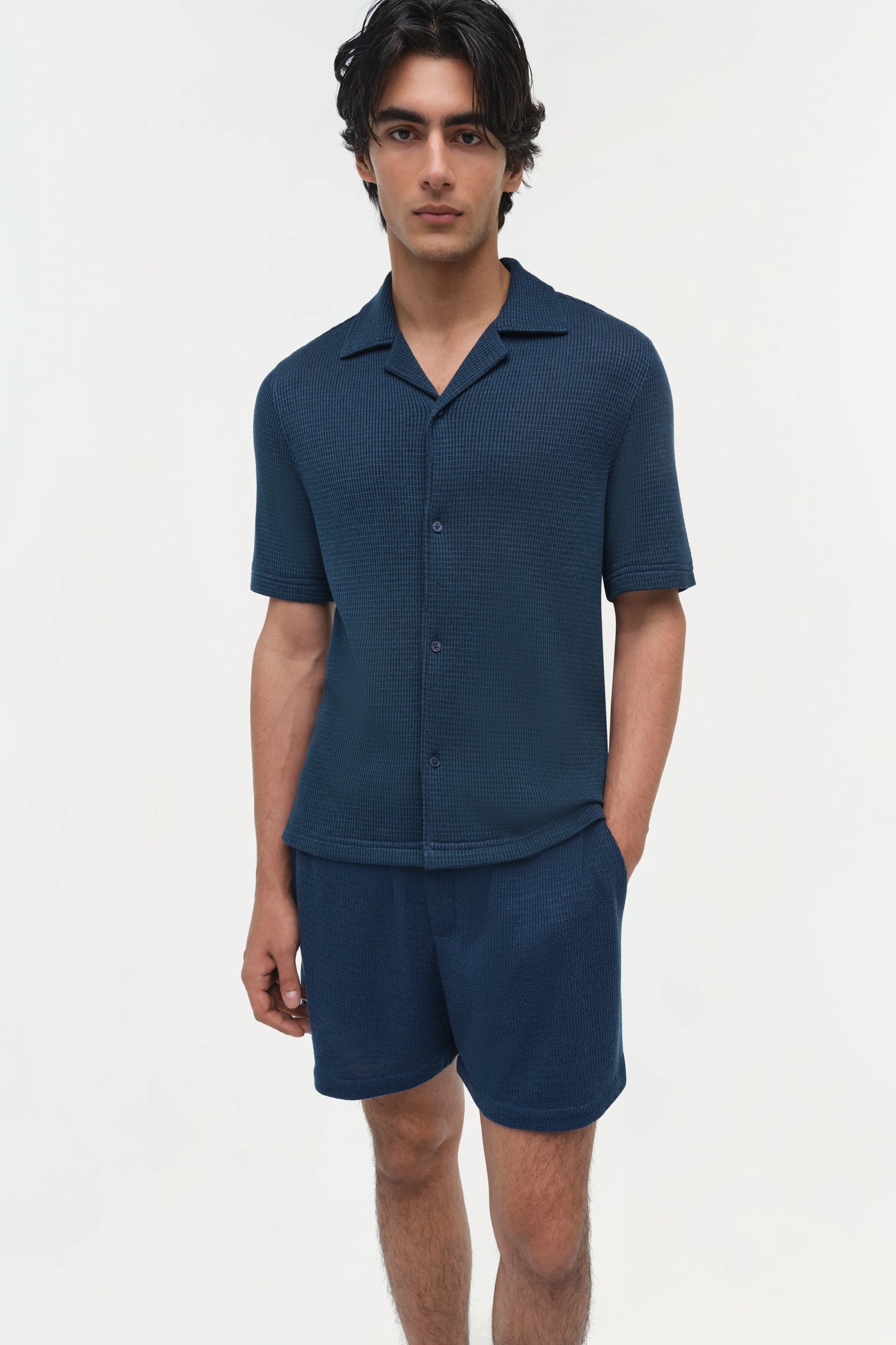 Troy Wool Silk Shirt Midnight - Simkhai