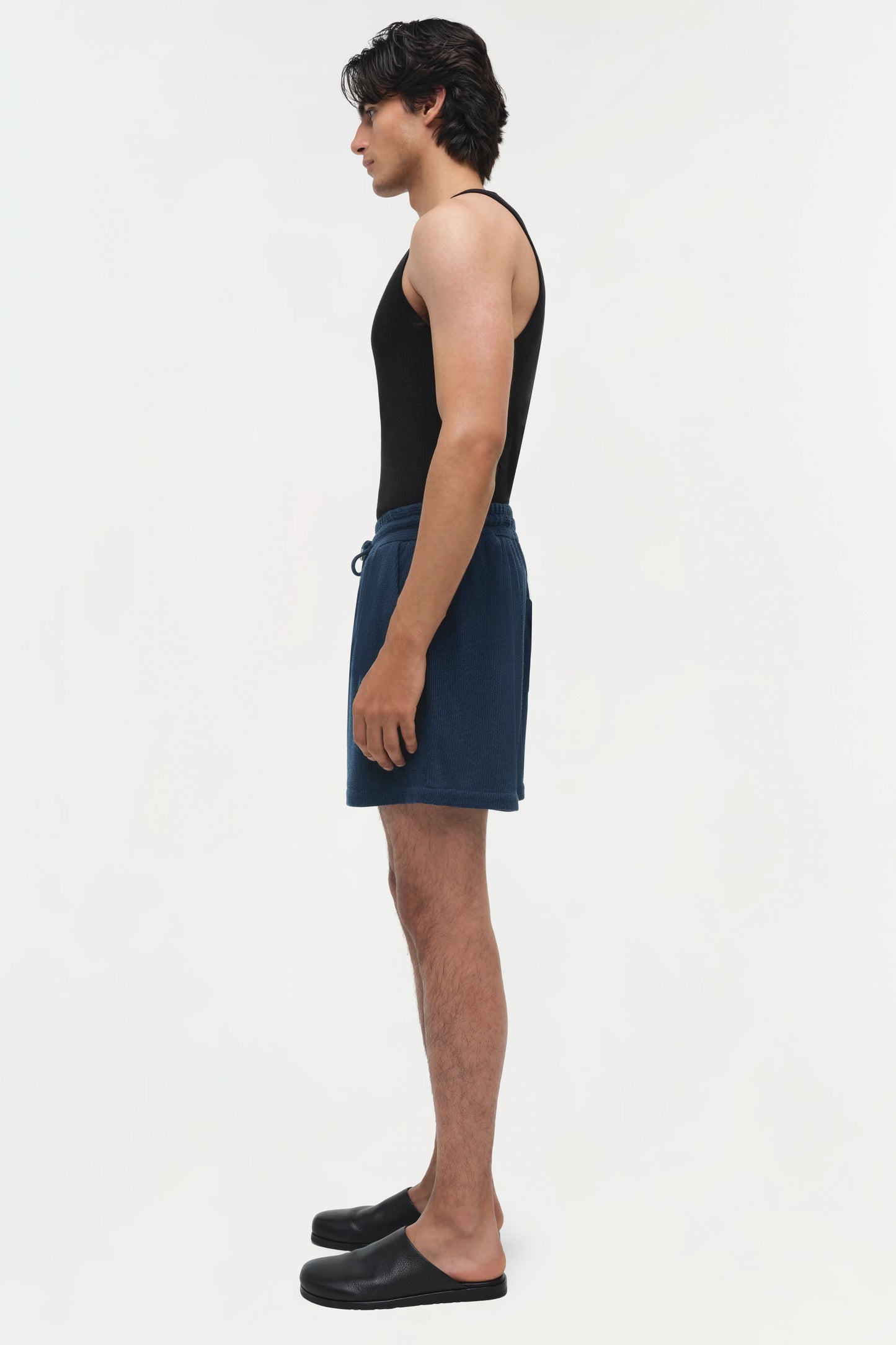 Conroy Wool Silk Shorts Midnight - Simkhai