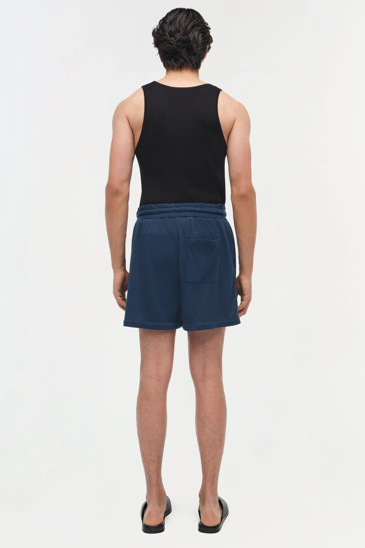 Conroy Wool Silk Shorts Midnight - Simkhai