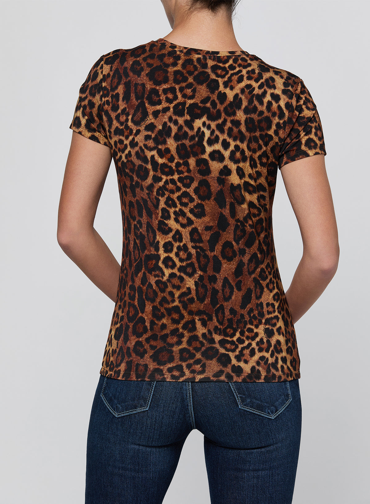 Ressi Fitted Tee Tan Multi Javan Leopard - L'AGENCE