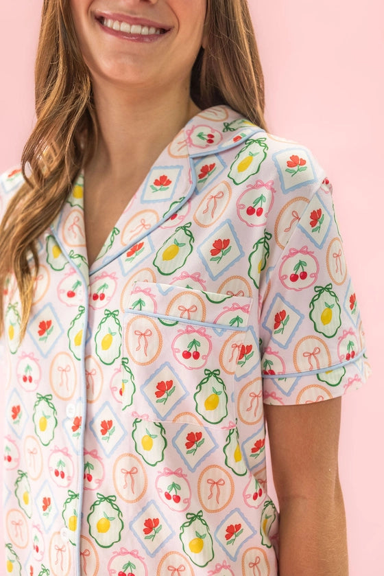 Fruit Cocktail Shorts Pajama Set - Rock Paper Scissors