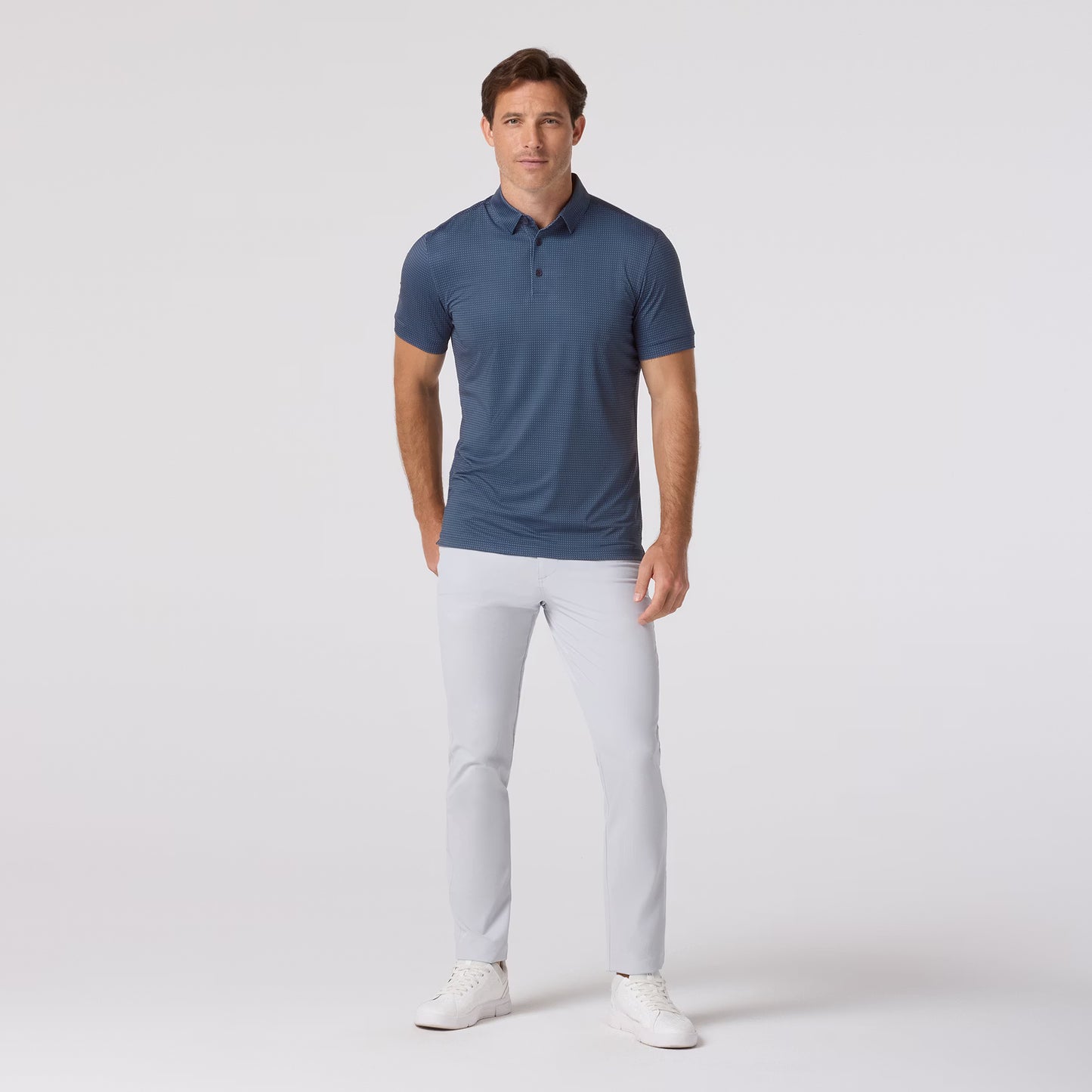 Versa Polo Navy Hollow Dot - Mizzen + Main