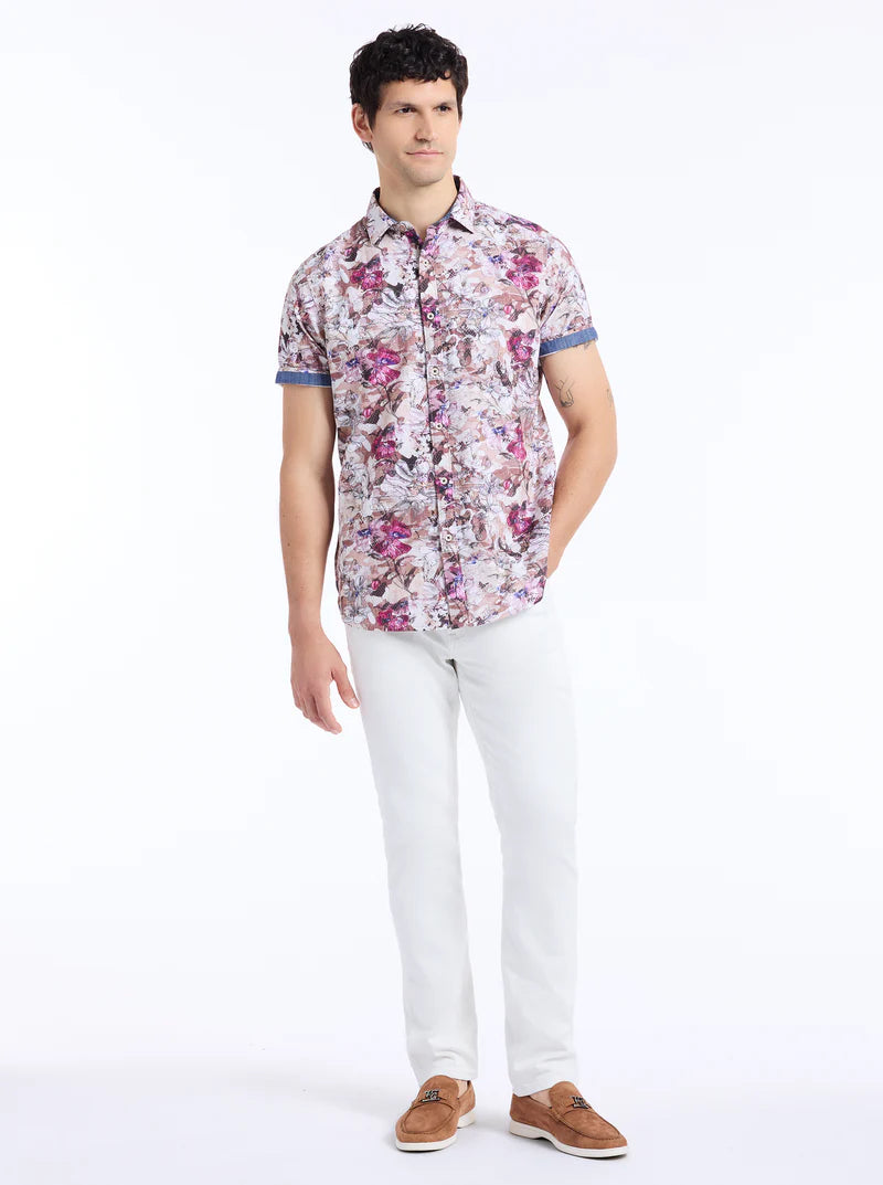 Shillingford Short Sleeve Button Down Shirt Tan - Robert Graham