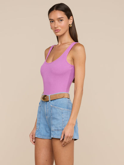 Nica Scoopneck Bodysuit Vivid Violet - L'AGENCE