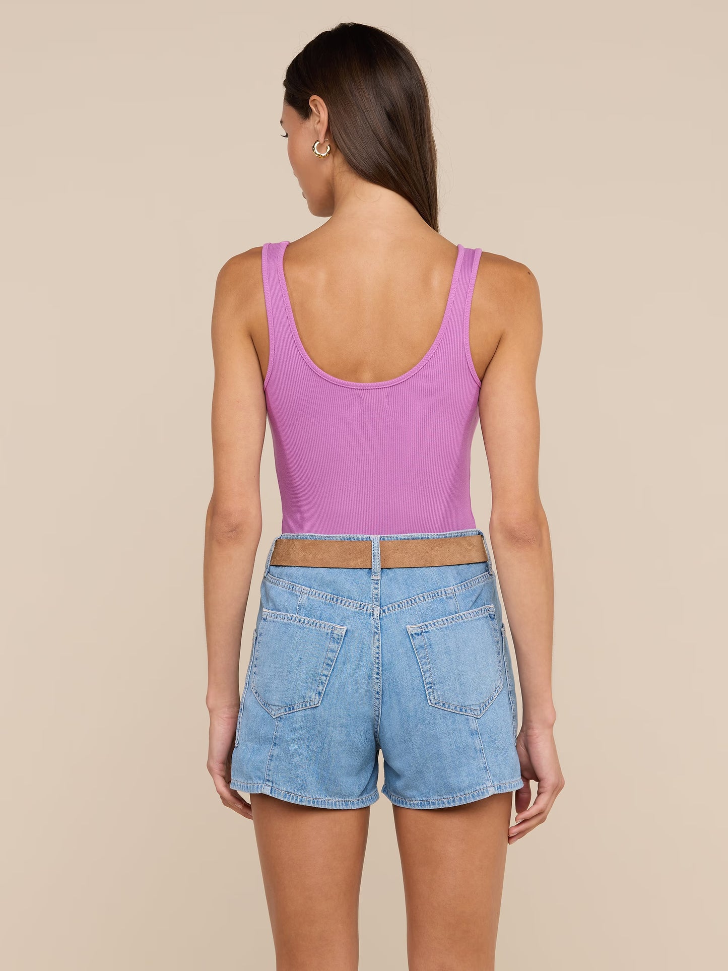 Nica Scoopneck Bodysuit Vivid Violet - L'AGENCE
