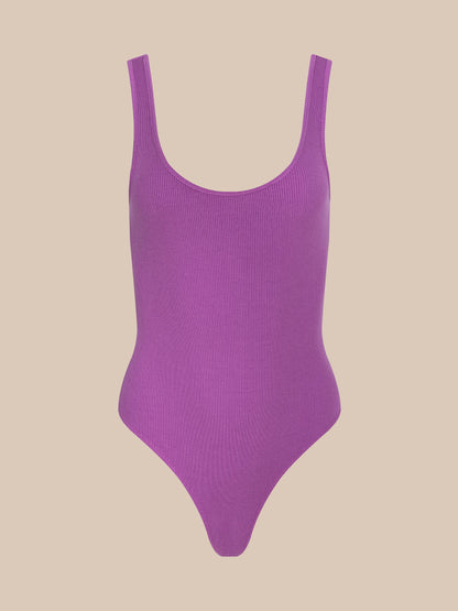 Nica Scoopneck Bodysuit Vivid Violet - L'AGENCE
