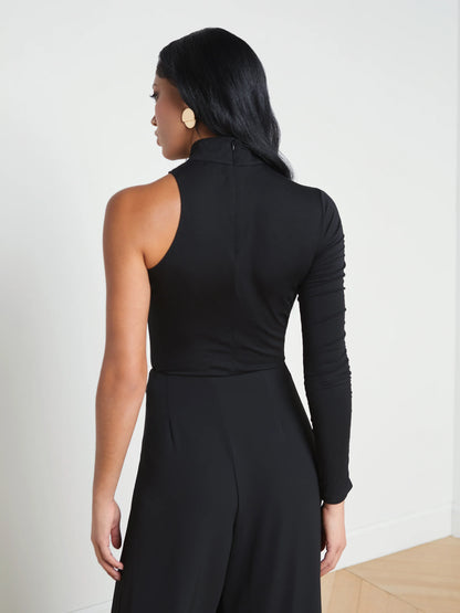 Lotti One-Sleeve Bodysuit Black - L'AGENCE