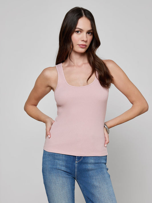Adira Scoopneck Tank Pale Rose - L'AGENCE