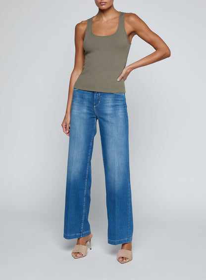 Adira Scoopneck Tank Smokey Olive - L'AGENCE