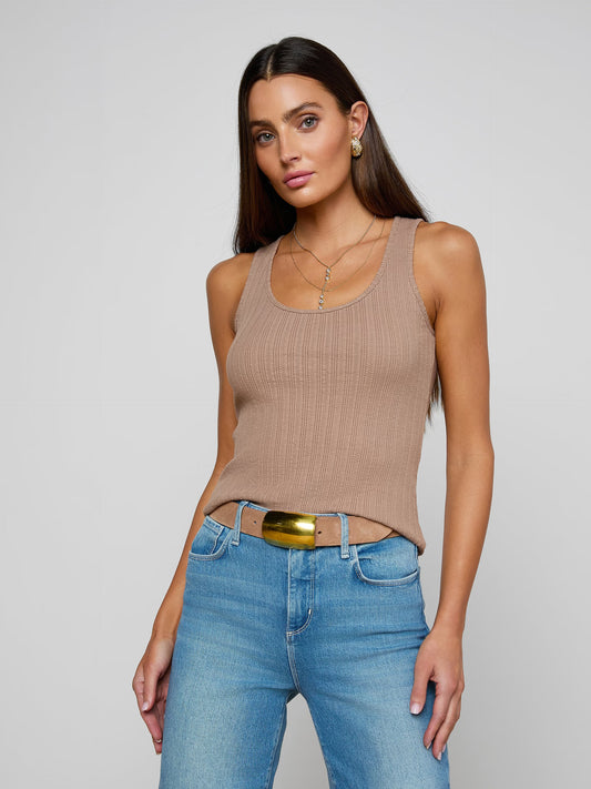 Adira Scoopneck Tank Portabella - L'AGENCE