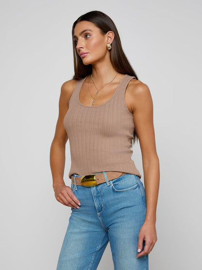 Adira Scoopneck Tank Portabella - L'AGENCE