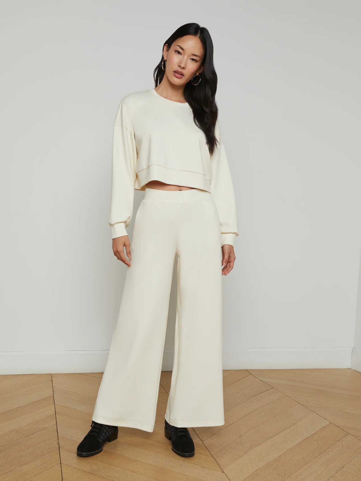 Luvia Cropped Sweatshirt Ivory - L'AGENCE