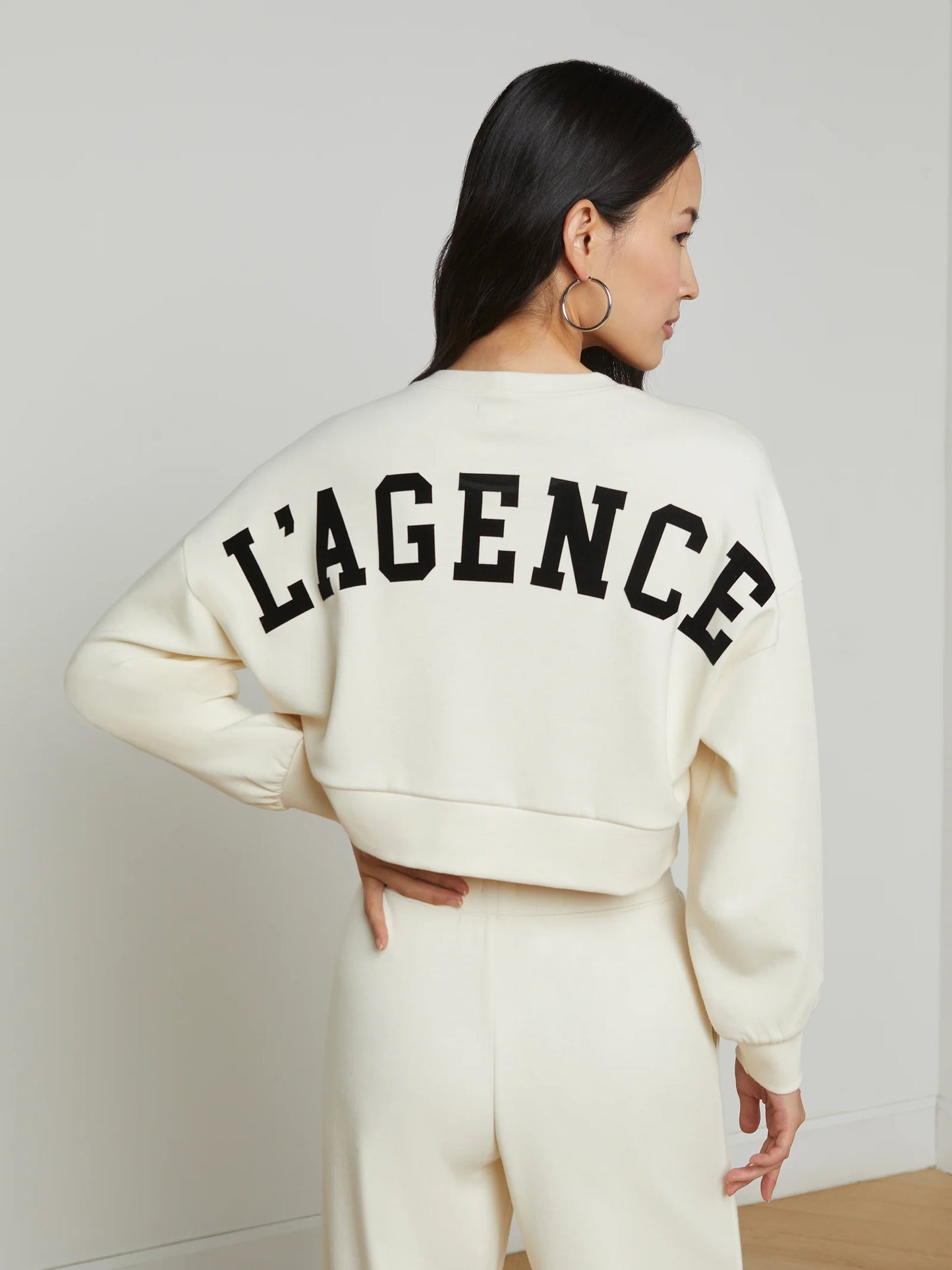 Luvia Cropped Sweatshirt Ivory - L'AGENCE