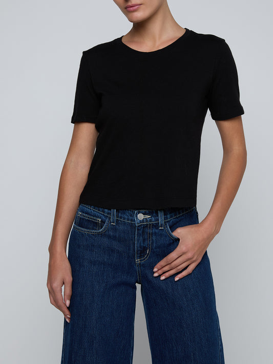 Stormy Cotton Tee Black - L'AGENCE