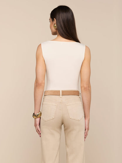 Riza Boatneck Bodysuit Vintage White - L'AGENCE