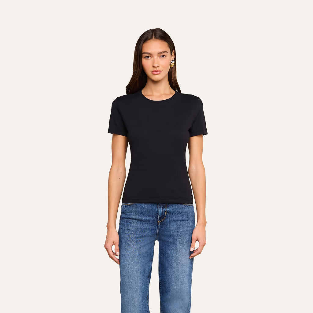 Aileen Cotton Crewneck Tee Black - L'AGENCE