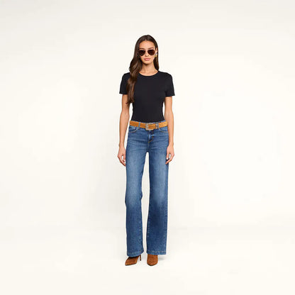 Aileen Cotton Crewneck Tee Black - L'AGENCE