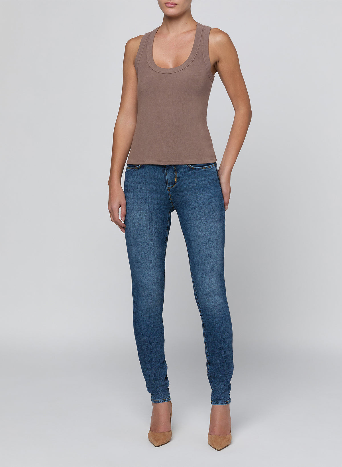 Shania Racerback Tank Cardamom - L'AGENCE