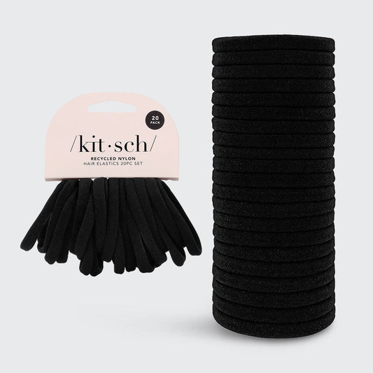 Eco-Friendly Nylon Elastics 20pc Set Black - KITSCH