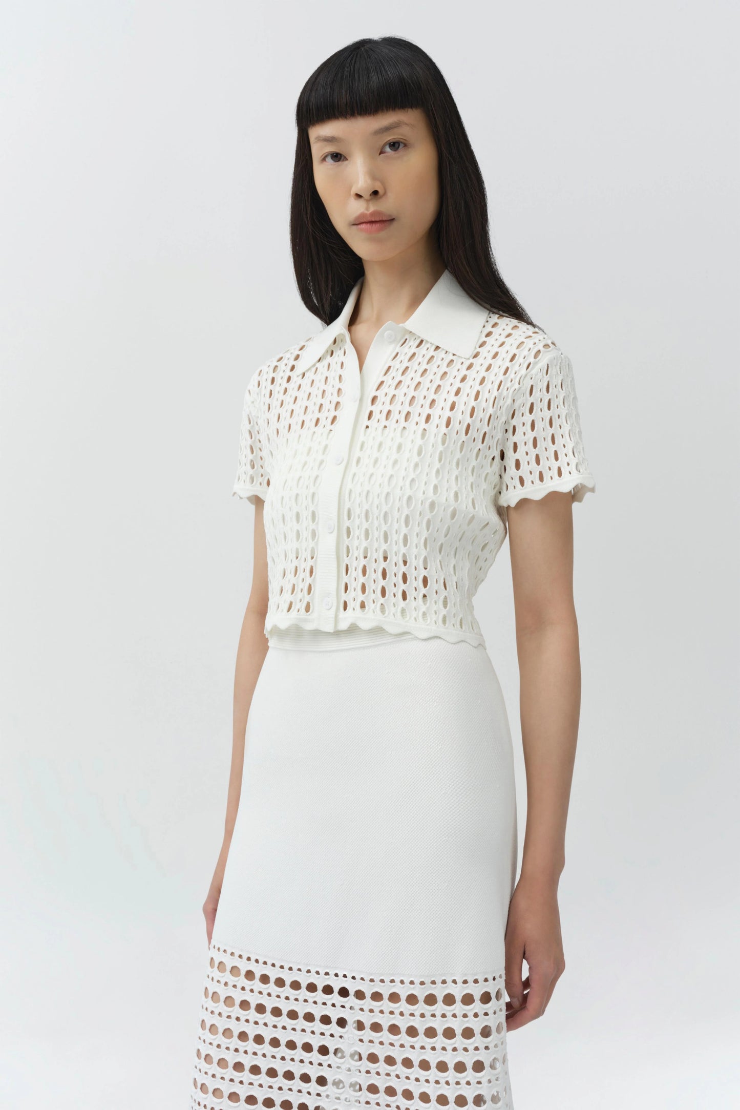 Arlan Open Stitch Camp Shirt Ivory - Simkhai