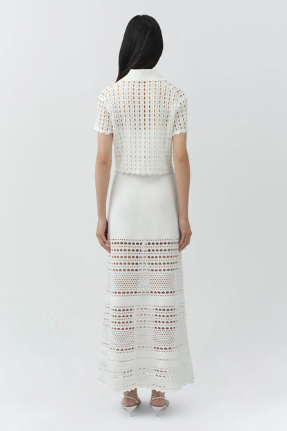Arlan Open Stitch Camp Shirt Ivory - Simkhai
