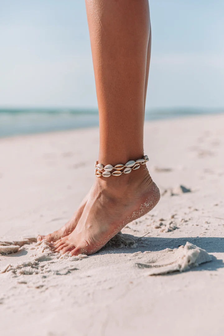 Alternating Mini Shell Anklet Rose Gold - Adriana Pappas Designs