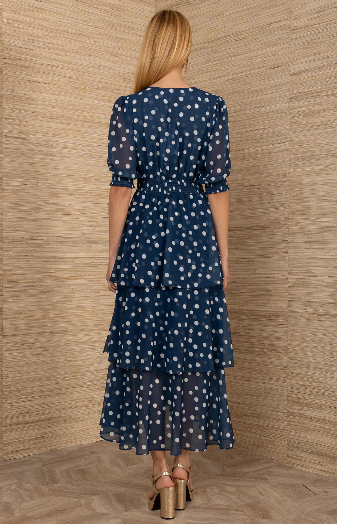 Kiera Chiffon Dress Navy - Hale Bob