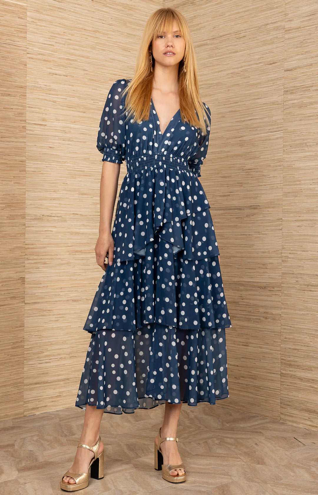 Kiera Chiffon Dress Navy - Hale Bob