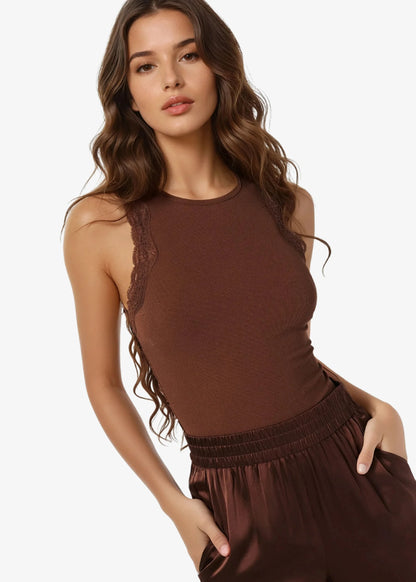 Rian Rib Knit Tank Malt - CAMI NYC
