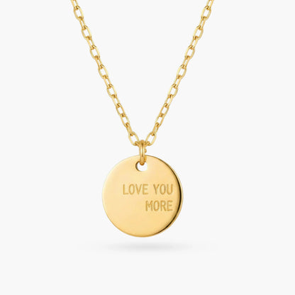 Love You More Coin Necklace Gold - Love You More
