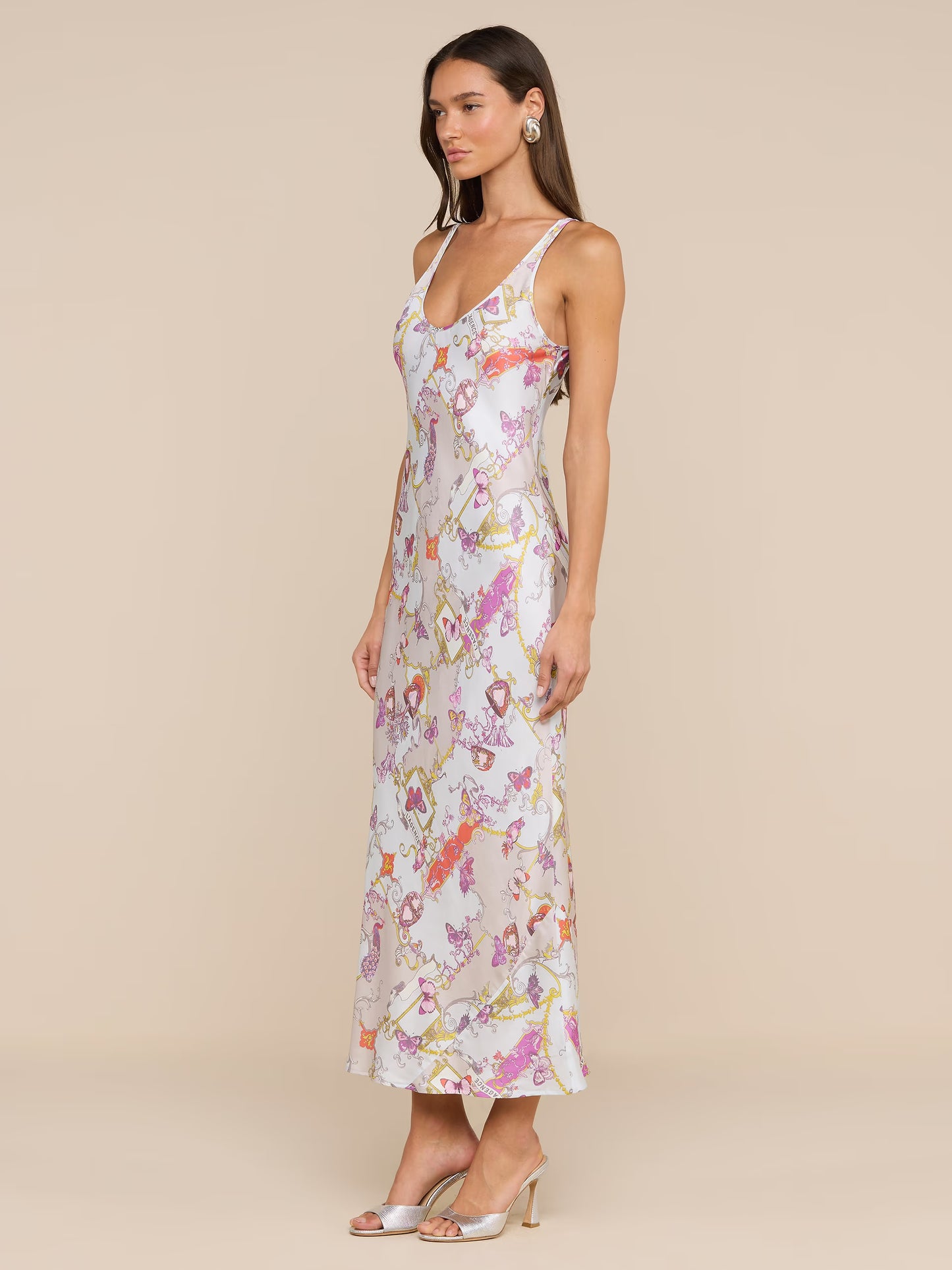 Akiya Satin Maxi Dress Multi Baroque Toile - L'AGENCE