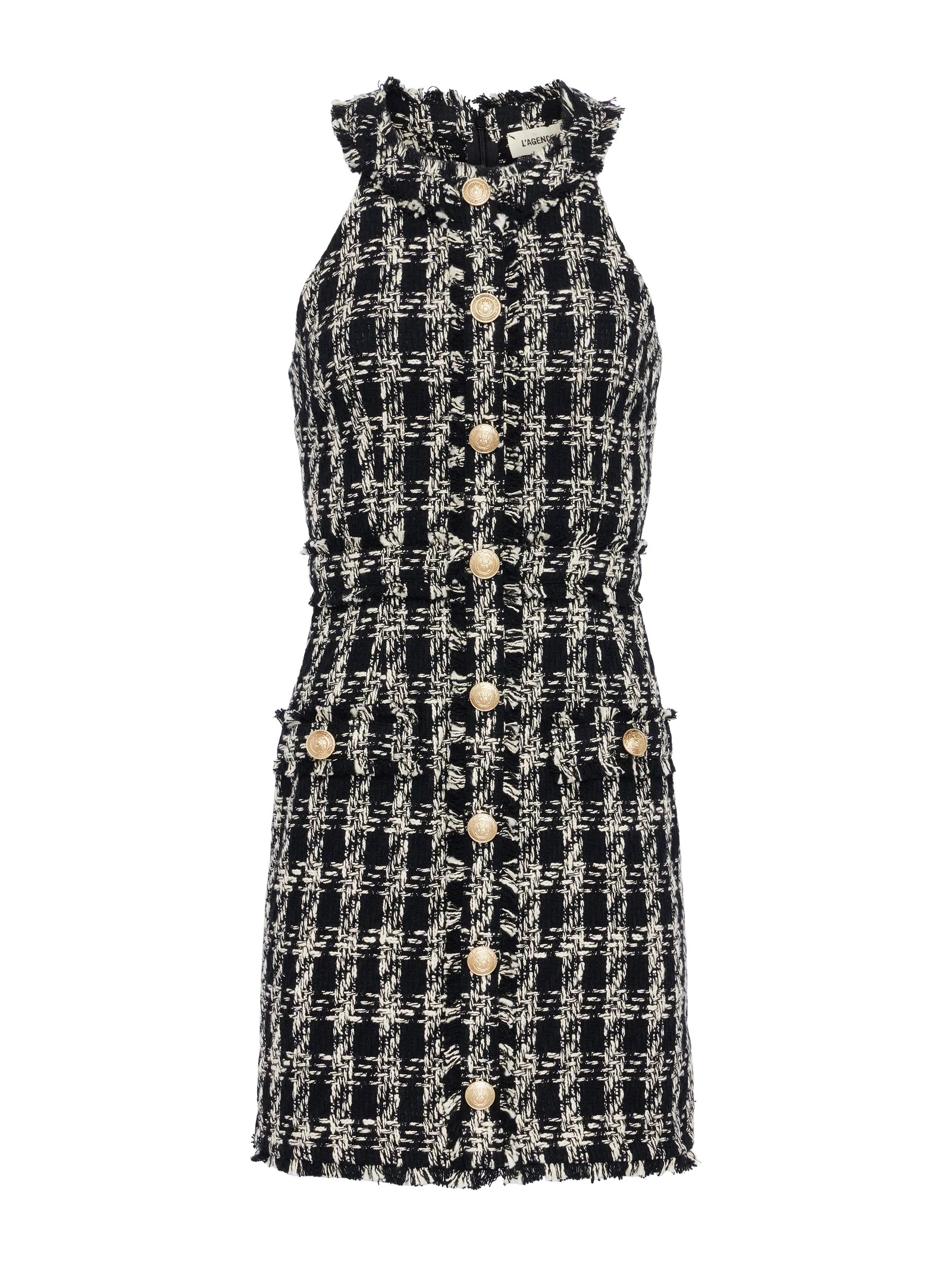 Jade Tweed Dress Black Ivory Plaid Tweed - L'AGENCE – Jackie Z Style Co.
