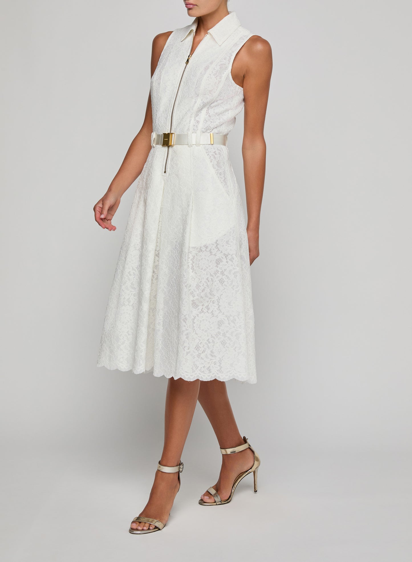 Kylo Belted Shirt Dress Ivory - L'AGENCE