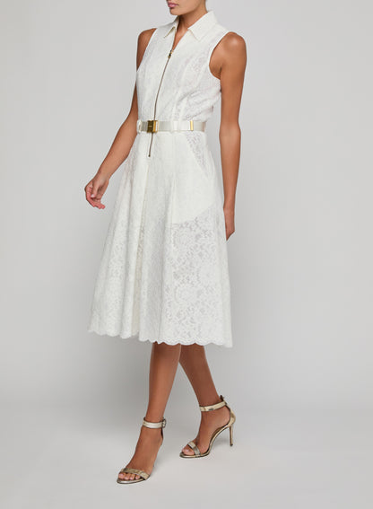 Kylo Belted Shirt Dress Ivory - L'AGENCE